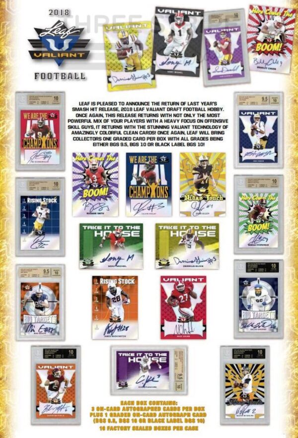 NFL 2018 Leaf Valiant Football Hobby Box - Image 2