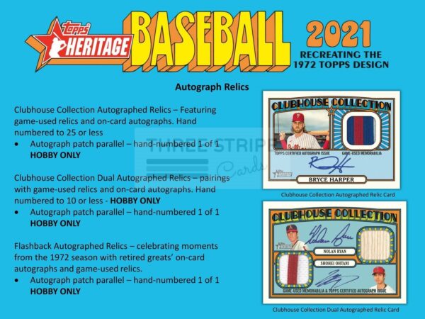 MLB 2021 Topps Heritage Baseball Hobby Box - Image 6