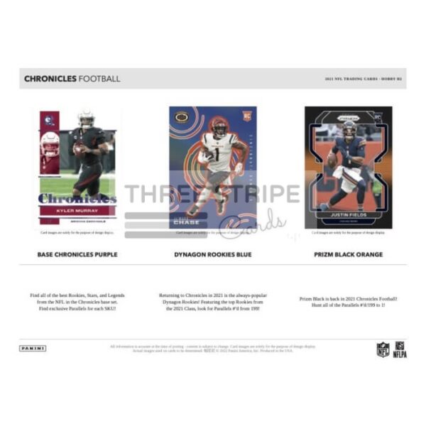 NFL 2021 Panini Chronicles Hobby H2 Football Box - Image 2