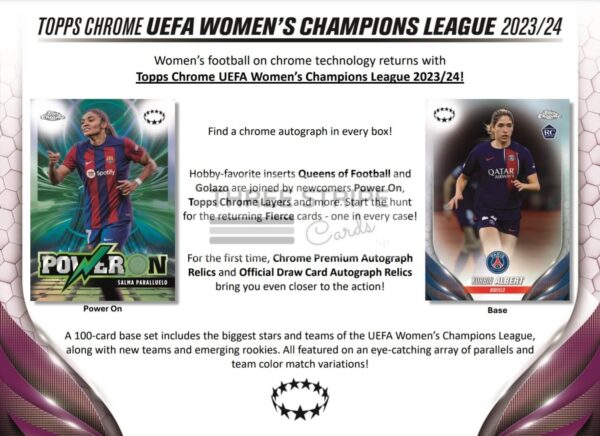 UEFA 2023/24 Topps Chrome Women's Champions League Hobby Box - Image 2