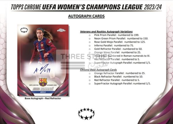UEFA 2023/24 Topps Chrome Women's Champions League Hobby Box - Image 6