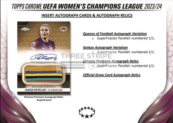 UEFA 2023/24 Topps Chrome Women's Champions League Hobby Box - Image 7