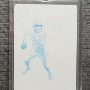 NFL Patrick Mahomes KANSAS CITY CHIEFS 2020 Panini Plates & Patches Printing Plate (2019 Panini Black - Cyan #'d 1/1) #24